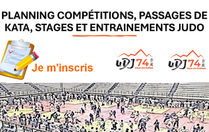 Planning Compétitions, passages de Kata, stages et entrainements JUDO