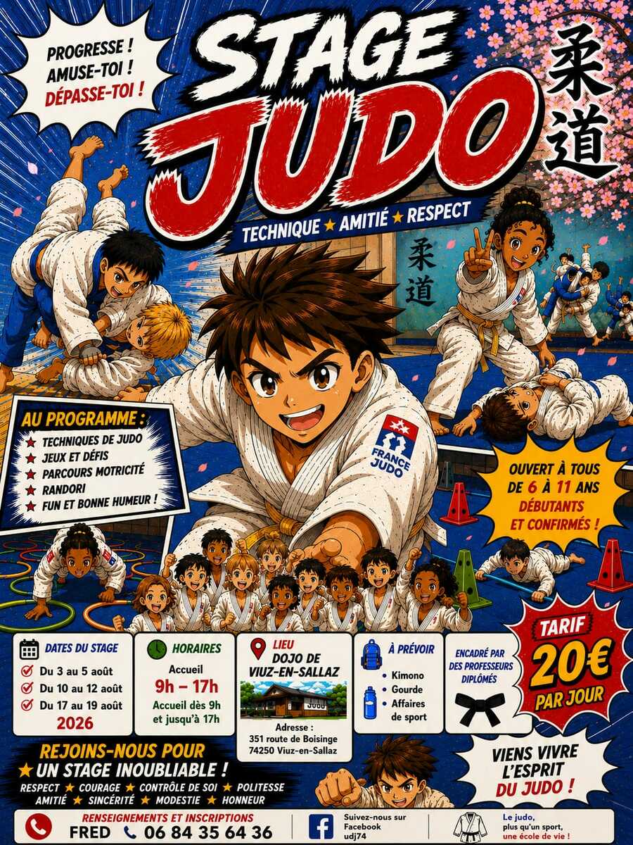 STAGE JUDO - ETE 2026 - 6 à 11ans - Du 03.08 au 19.08.2026