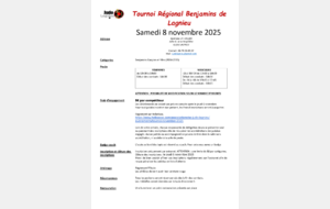 TOURNOI Régional Benjamin de Lagnieu