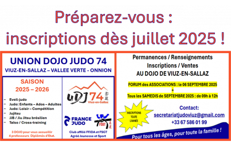 Préparez-vous :  inscriptions dès le 07 juillet 2025 !